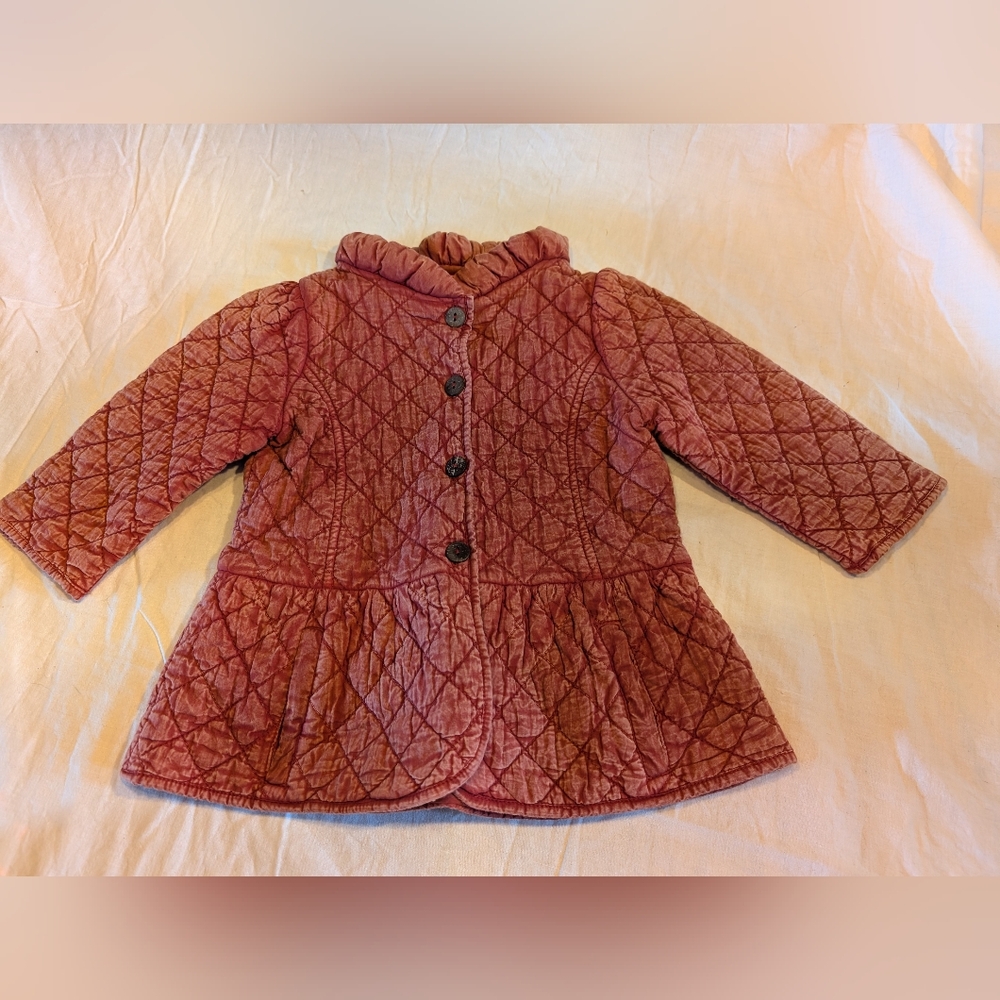 2/30$ April Cornell Quilted Button-Front Jacket in Dusty Rose